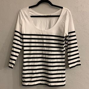 Boston Proper striped 3/4 length tee